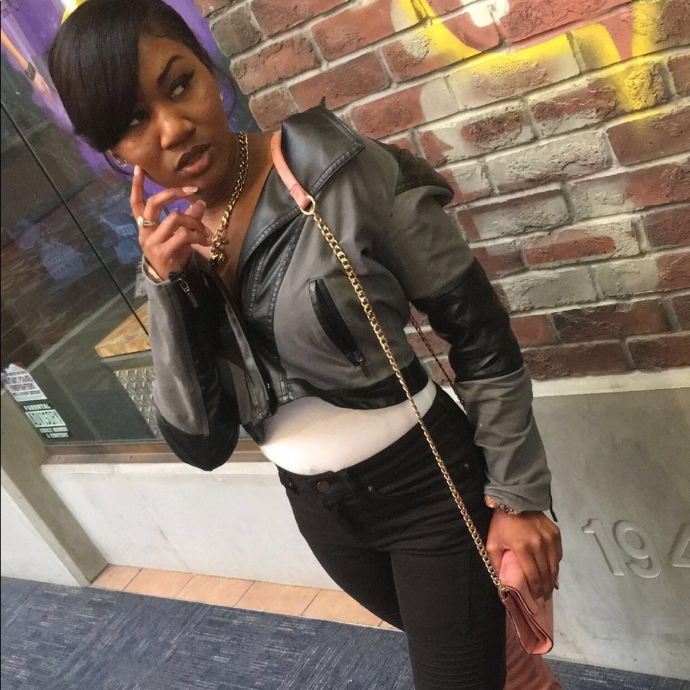 Black and Grey Motorcycle Jacket